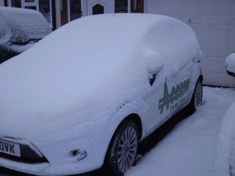 Driving lessons hinckley car covered in snow